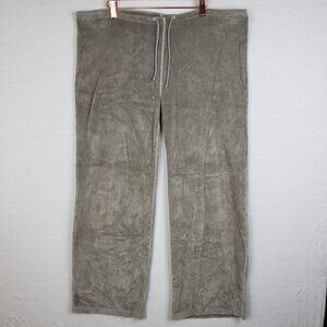 Horny Toad Velour Pants Straight Leg Adjustable Waist Gray size M Relaxed Fit
